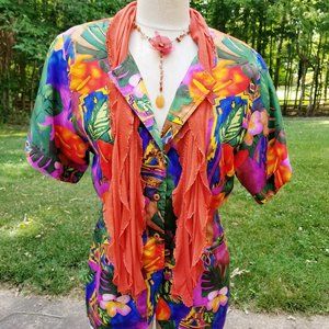 Burnt Orange Flutter Scarf Lightweight Women Accessory Mul…